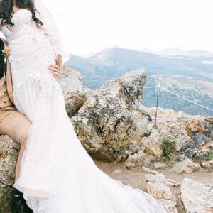 Wedding Dress Puff sleeves bolero Elena Morar New York City Bride